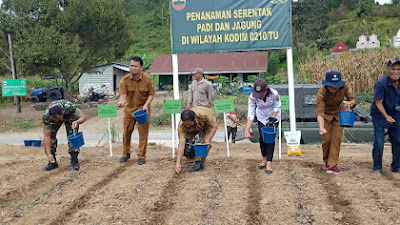 Kodim 0210/TU Taput Ajak Masyarakat Tanam Padi dan Jagung Menggunakan Pupuk Organik 