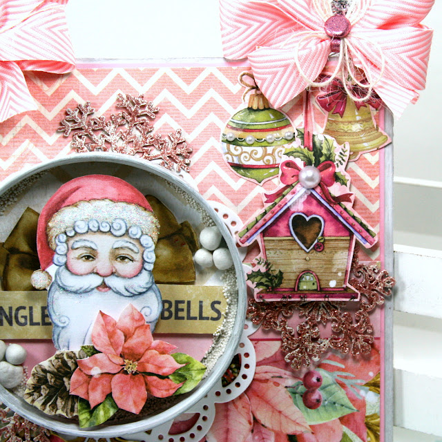 Jingle Bells Shabby Chic Christmas Wall Hanging Ginny Nemchak BoBunny Carousel Christmas