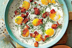 Easy Creamy Baked Eggs with Herbs and Bacon