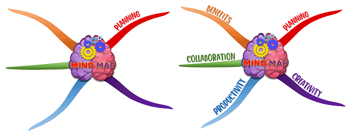 labeling the main branches of the mind map