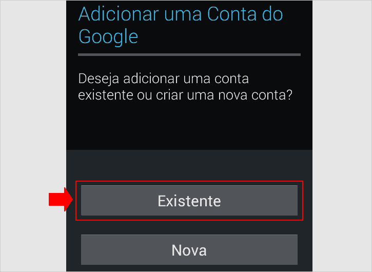 Adicionando conta Gmail existente no app para Android