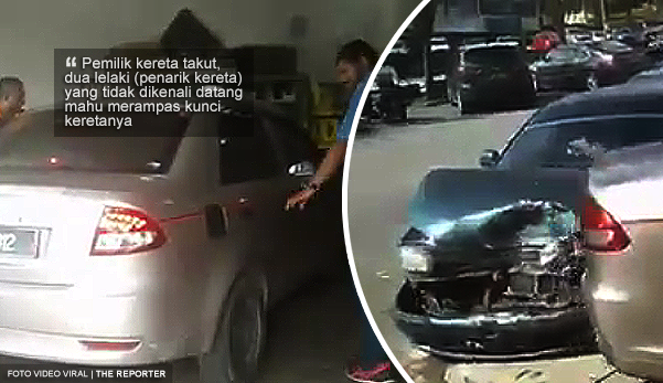 Lelaki nekad undur dan rempuh kereta milik 'geng tarik kereta'