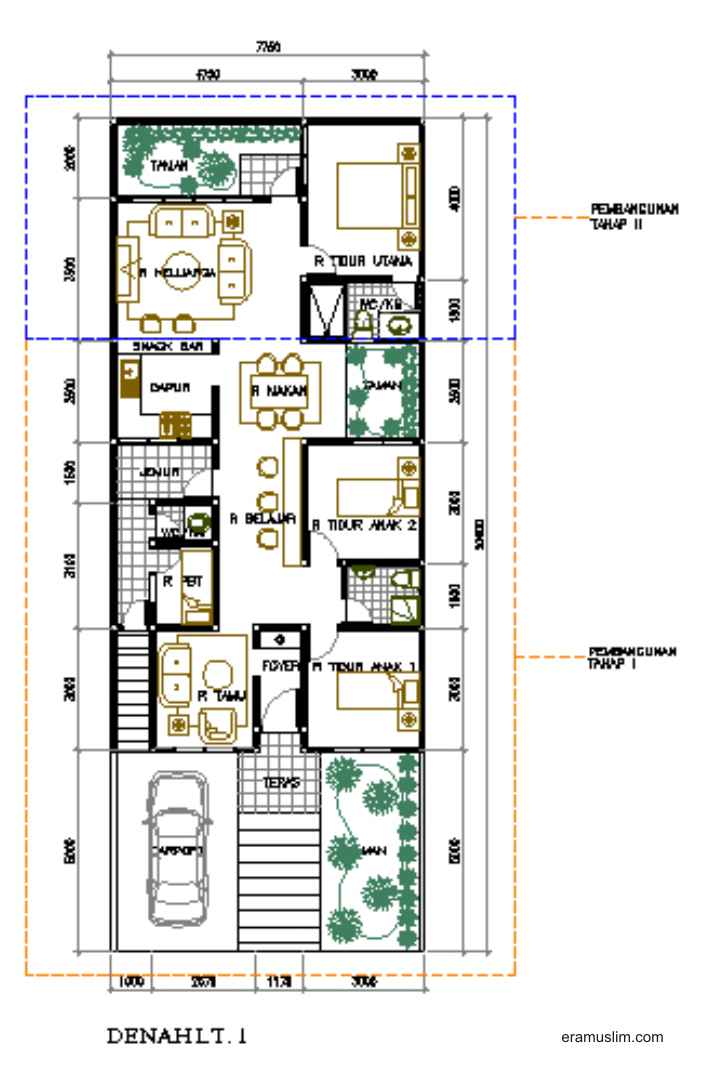 103 Denah Rumah Minimalis Eramuslim  Gambar Desain Rumah  