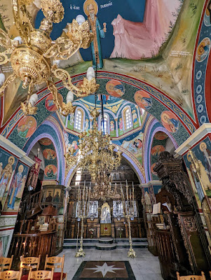 Inside the church in Megalochori on Santorini Greece