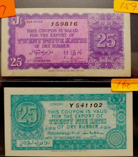  Rubber coupon - Johore 25 katis 31st Dec 1941