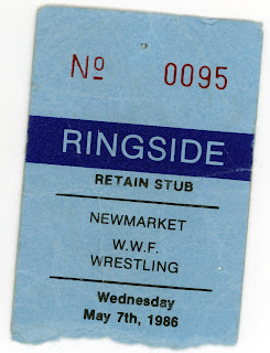 Wrestling Ticket Stub for Ringside-Newmarket Recreation Complex, May 7 1986