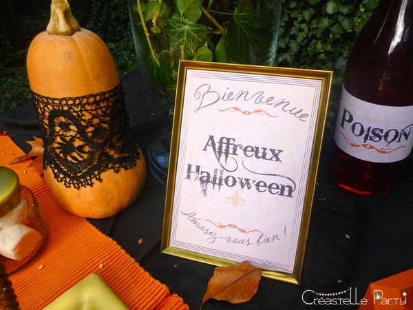 affichette bienvenue Halloween sweet table - witch / sorcière