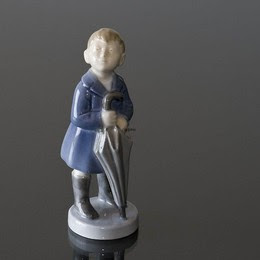  Royal Copenhagen Mothly Figurine April Boy with Umbrella