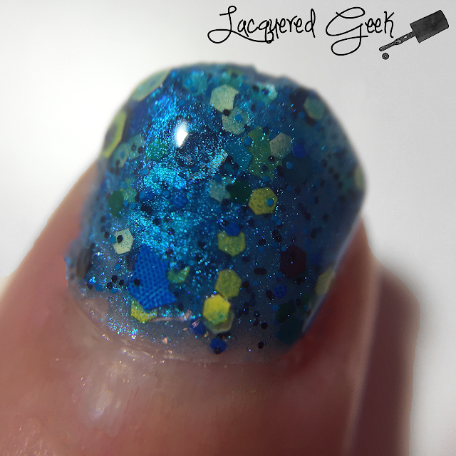 My Ten Friends Starry Night nail polish swatch macro by Lacquered Geek