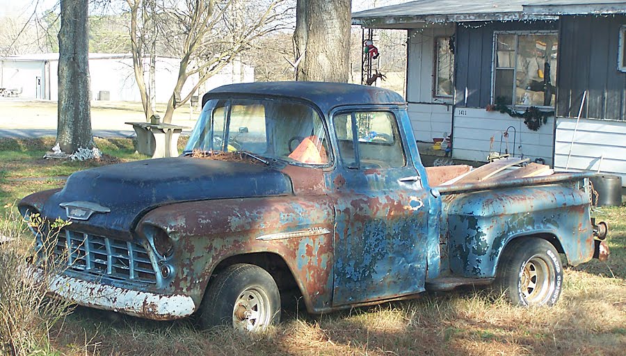 For several years this 1955 Chevrolet truck was parked in front of a house