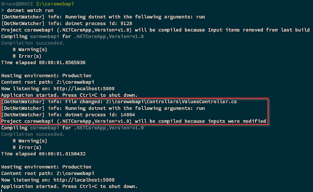 dotnet watch - modify file