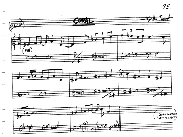 Partitura Violín Keith Jarrett