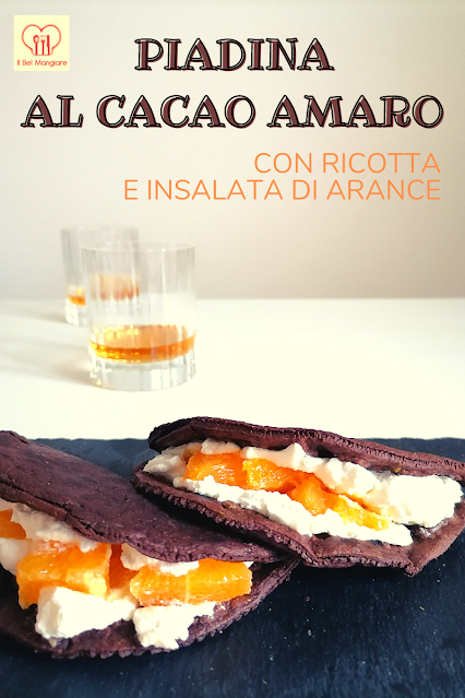 piadina colorata di marrone con cacao amaro