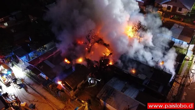 Vídeo e imágenes aéreas de incendio que afectó viviendas en Osorno