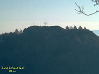 La primera visió del Turó de la Creu de Gurb des de la Baga del Portell