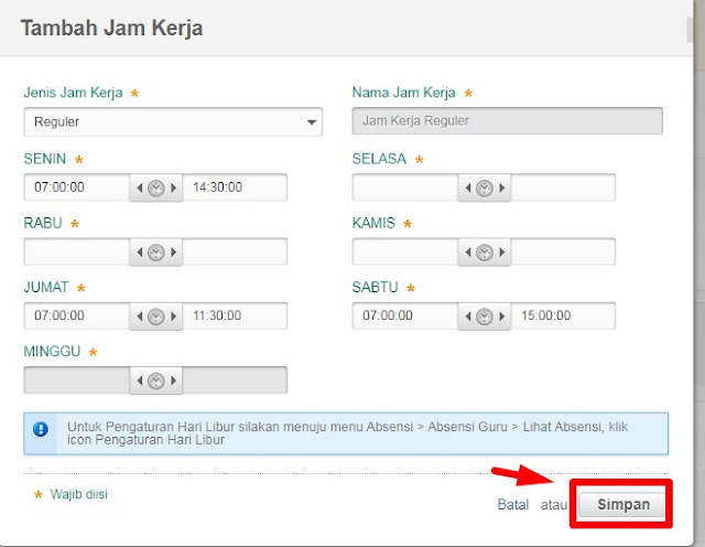 Cara Mudah Set Jam Kerja Di Simpatika Langsung Sukses