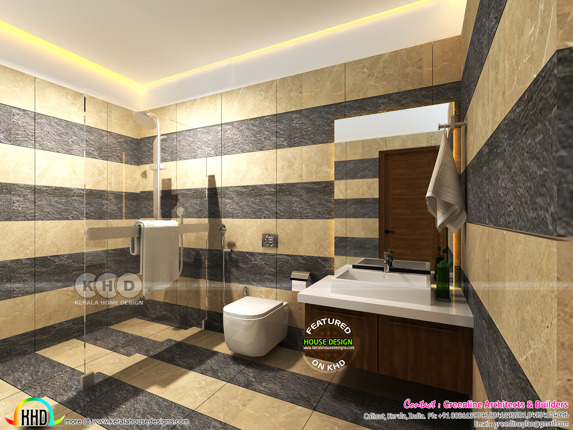 Modern bathroom  interiors in Kerala  Kerala  home design  