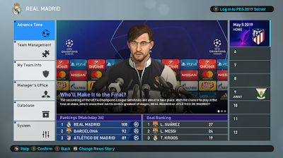 PES 2019 UEFA Champions League & Europa League Press Room