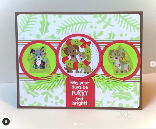 May your days be furry and bright by Jennifer K. features Puppy Present, Holiday Foilage, and Canine Christmas by Newton's Nook Designs; #inkypaws, #newtonsnook, #holidaycards, #puppycards, #cardmaking, #cardchallenge