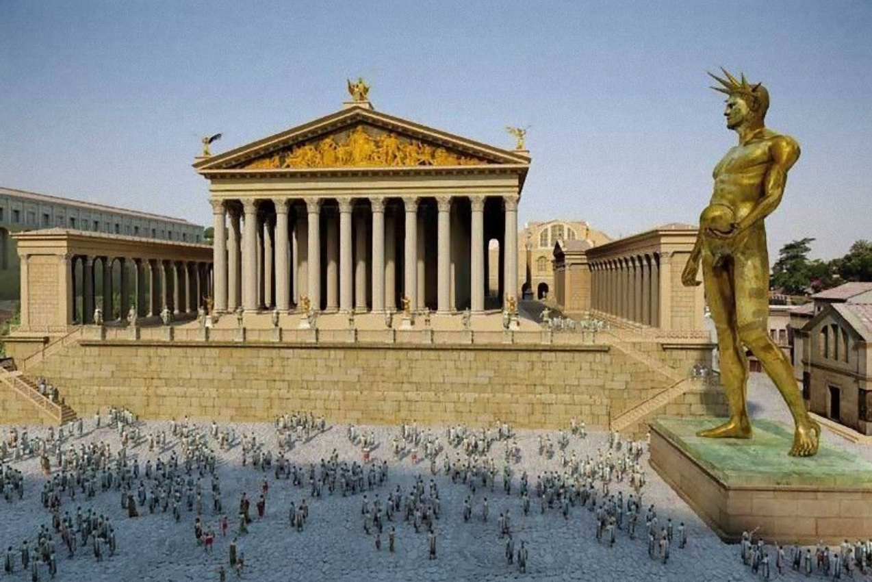 Капитолий в древнем риме. Статуя Нерона колосс. Статуя Нерона в Риме. Статуя Нерона у Колизея. Дворец Нерона в Риме.