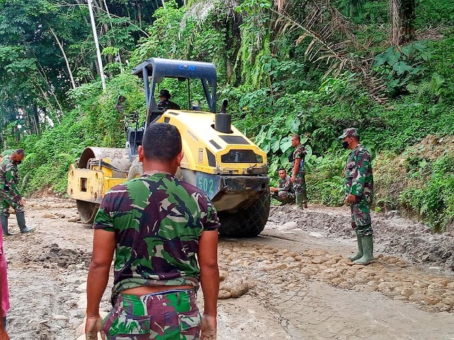 Ini Hasil Pemadatan Ulang Badan Jalan TMMD Kodim 0204/DS