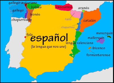 Resultado de imagen de MAPA ESPAÑA CON LENGUAS