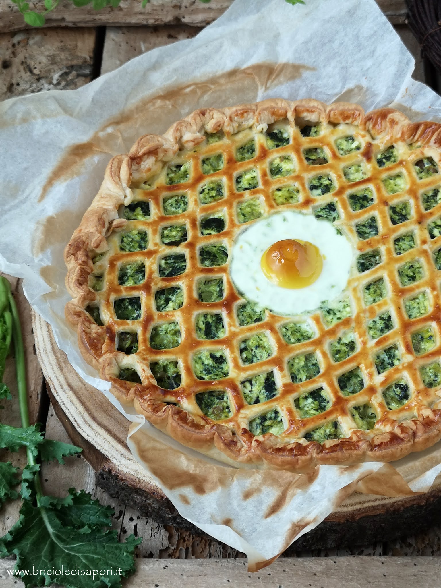 sfogliata con cime di rapa salsiccia e ricotta di pecora