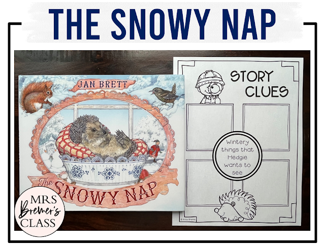 The Snowy Nap book activities unit with literacy printables, reading companion activities, comprehension worksheets, lesson ideas, and a craft for Kindergarten and First Grade