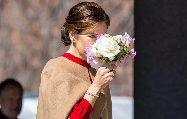 Queen Mary wore a red silk dress by Raquel Diniz, Crown Princess Victoria wore a pink cady dress by Roland Mouret Princess Sofia