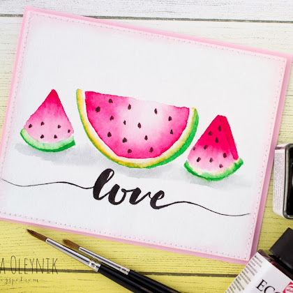 Watercolor water-melon for WoodCraft