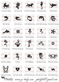 Stencils, self adhesive- for henna, glitter tattoo & air brush 