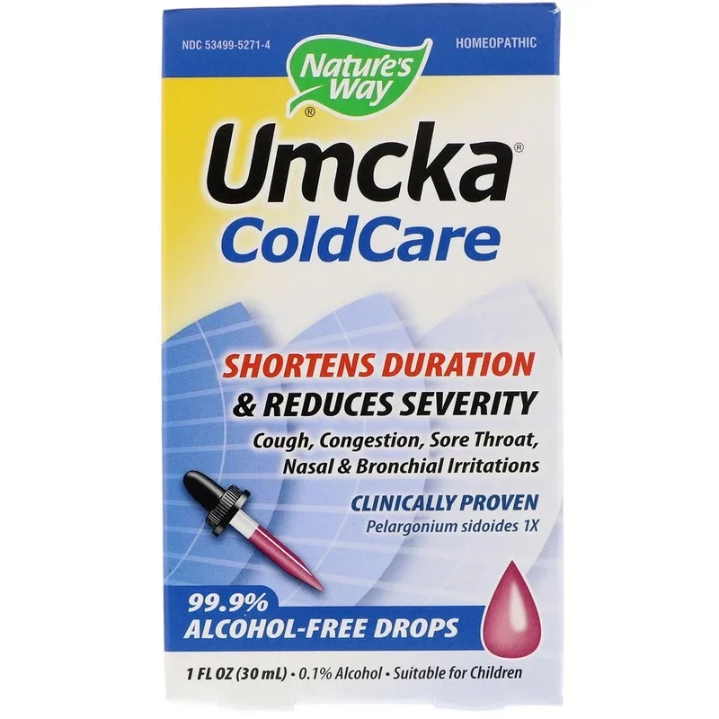 Nature's Way, Umcka, ColdCare, капли от простуды, не содержит спирт, 1 жидкая унция (30 мл)