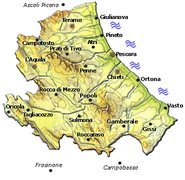 Abruzzi Map Geographic Region