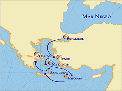 mapa de las islas griegas