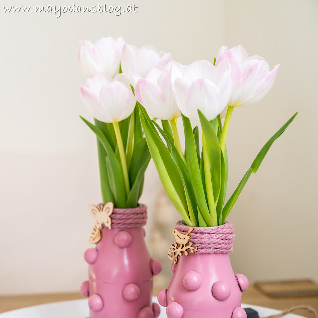 rosa Bubble-Vase aus Altglas