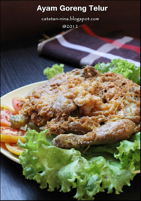 AYAM GORENG TELUR  Resep Kue Masakan dan Minuman Cara