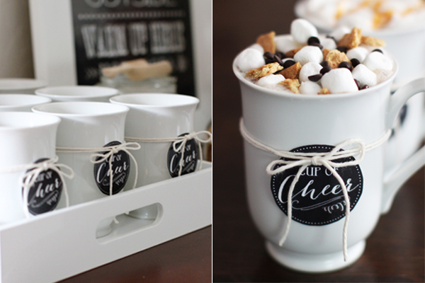 S'mores hot cocoa creation at a custom hot chocolate bar