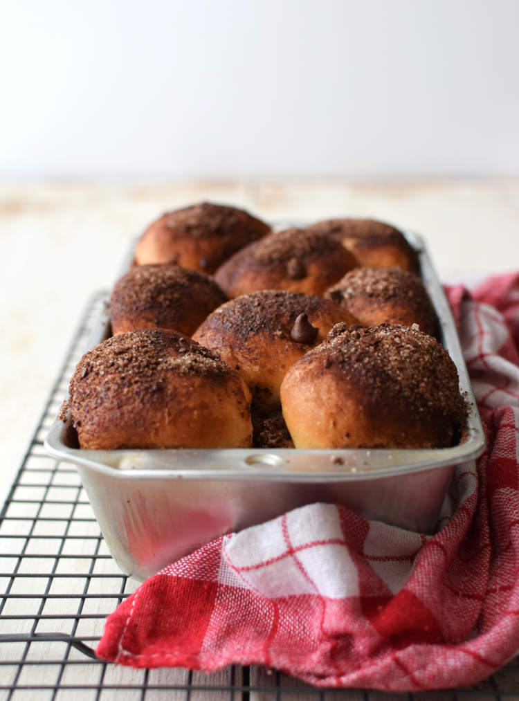 Pan de bolitas de chocolate sin glaseado