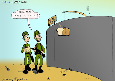 pesach pessah passover jewish israeli idf soldiers walking patrol near gaza border security fence eating matazah okay now thats just cruel loaf of bread dangling on line from pole over fence scent wafting giggling hee hee hee