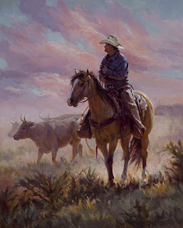 Vaqueros en Paisajes Pintura Oleo