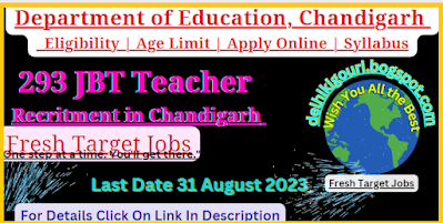 Chandigarh JBT Post Recruitment 2023