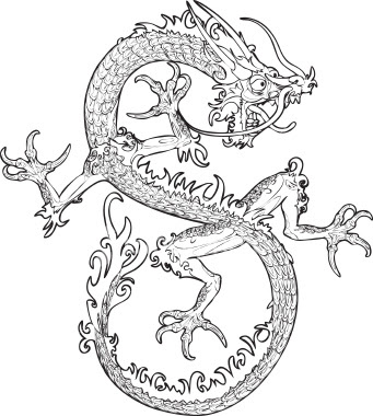 Chinese Dragon Fishes Budha Meditation Tattoo Design