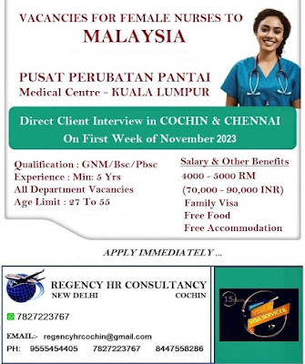 Urgently Required Nurses for Medical Centre Malaysia, Kuala Lumpur