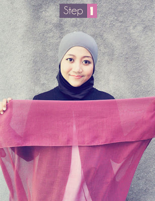 Cara memakai hijab segi empat kreasi modis