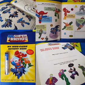 Young childs book DC Super Friends drawing writing