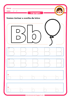 LETRA B:  Atividades de alfabeto para homeschooling