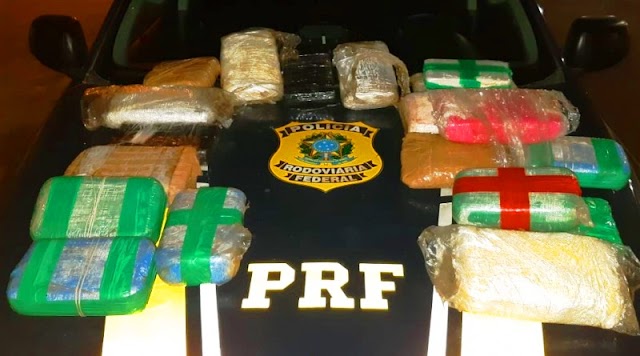PARNAÍBA: PRF apreende maconha e cocaína e prende uma pessoa por tráfico de drogas