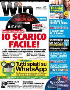 Win Magazine 191 - Maggio 2014 | ISSN 1128-5923 | TRUE PDF | Mensile | Internet | Tecnologia | Programmazione
É la rivista di informatica e tecnologia più venduta in Italia. Win Magazine è un progetto editoriale vincente, unico e irripetibile all'interno del mercato editoriale dedicato all'information technology. Contenuti pratici e capaci di stimolare un utilizzo creativo del computer e della tecnologia, un continuo scambio di idee tra redazione e lettori, allegati software e cartacei sempre di qualità: questi i punti di forza della rivista, che ogni mese si rivolge ad un pubblico vasto e in continua crescita. Win Magazine è ricca di idee e progetti, tutti gli argomenti vengono affrontati e spiegati in maniera autorevole, ma con un linguaggio chiaro e accessibile.