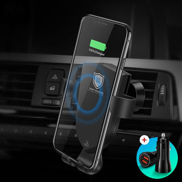 DUX DUCIS 10W 7.5W Qi Wireless Fast Charge Gravity Auto Lock Car Holder for iPhone Smart Phone