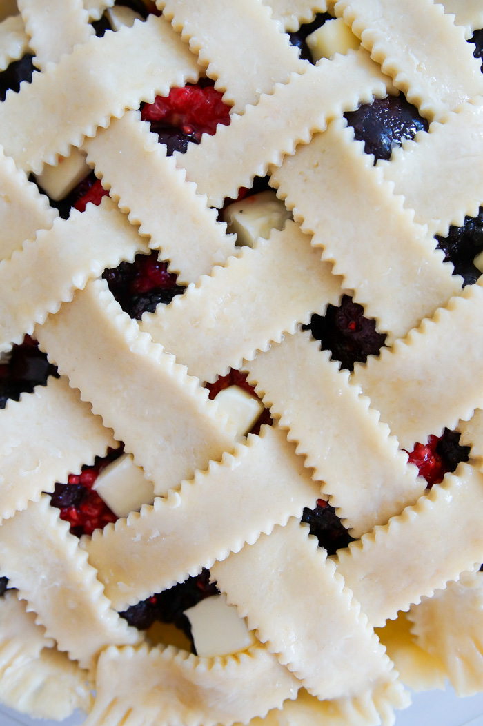 Cherry Berry Pie, pre-baked